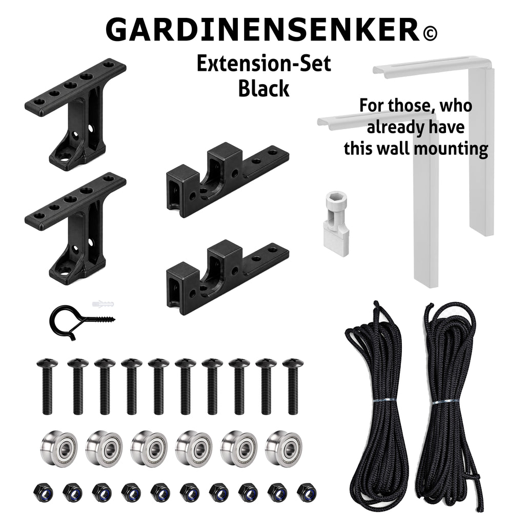 Gardinensenker© Ergänzungs-Set Schwarz ohne Wandhalterung 25% Shop-Eröffnungs-Rabatt