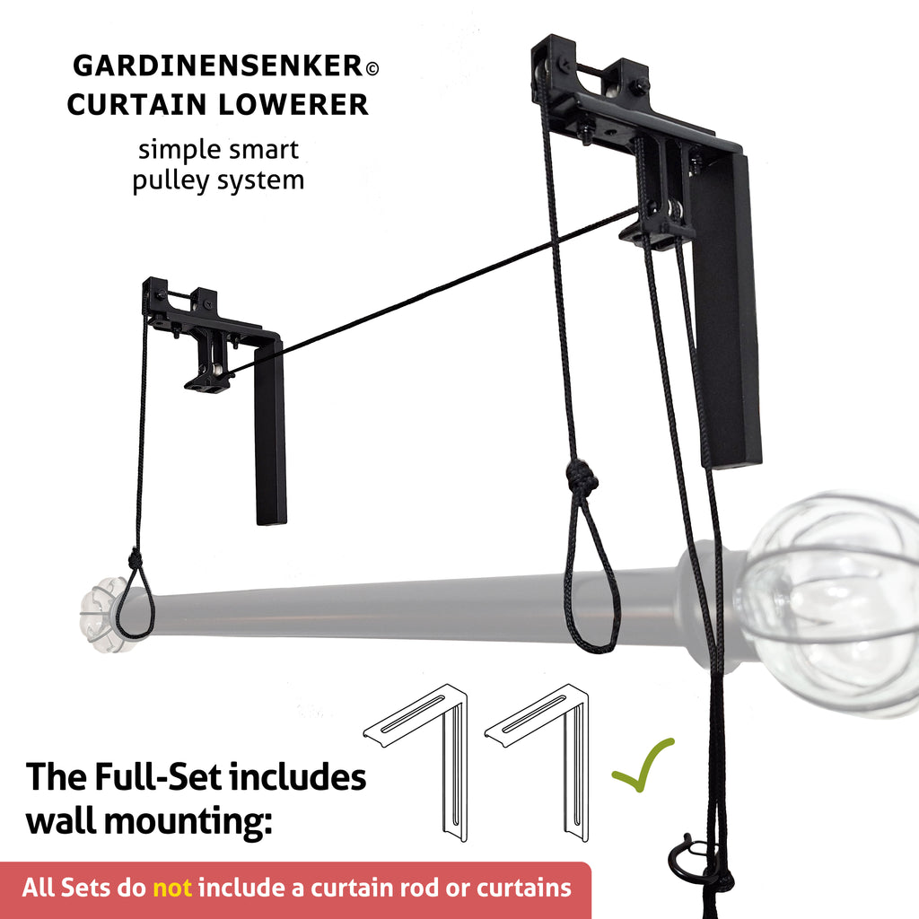 Gardinensenker© Volles-Set Weiß mit Wandhalterung 10% Shop-Eröffnungs-Rabatt