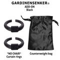 Gardinensenker© Add-On Schwarz / 2x Gardinen-Ringe and 1x Gegengewichtsbeutel 40% Shop-Eröffnungs-Rabatt
